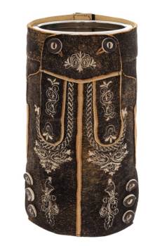 Flaschenkühler Lederhose dunkelbraun