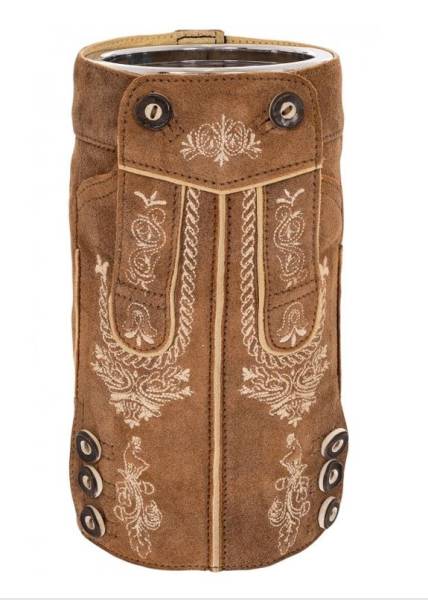 Flaschenkühler Lederhose hellbraun